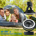 Portable LED Camping Lantern Light With Fan Flashlight Ceiling Fans For Outdoor Hiking Fishing Emergency Tent Lamp Night Light