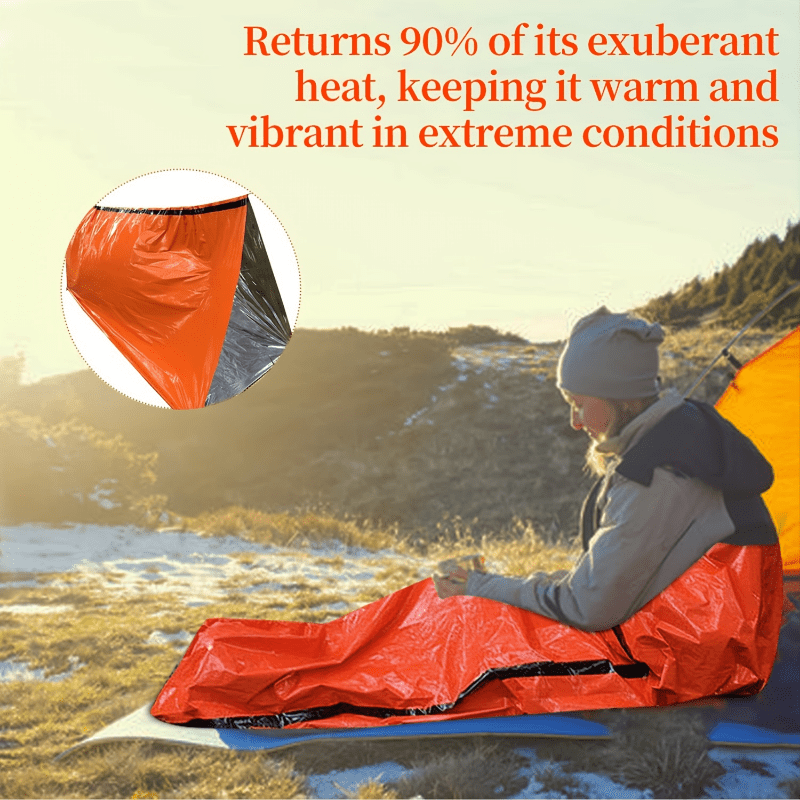 Portable Lightweight Emergency Sleeping Bag - Thermal - Windproof And Waterproof Blanket For Survival