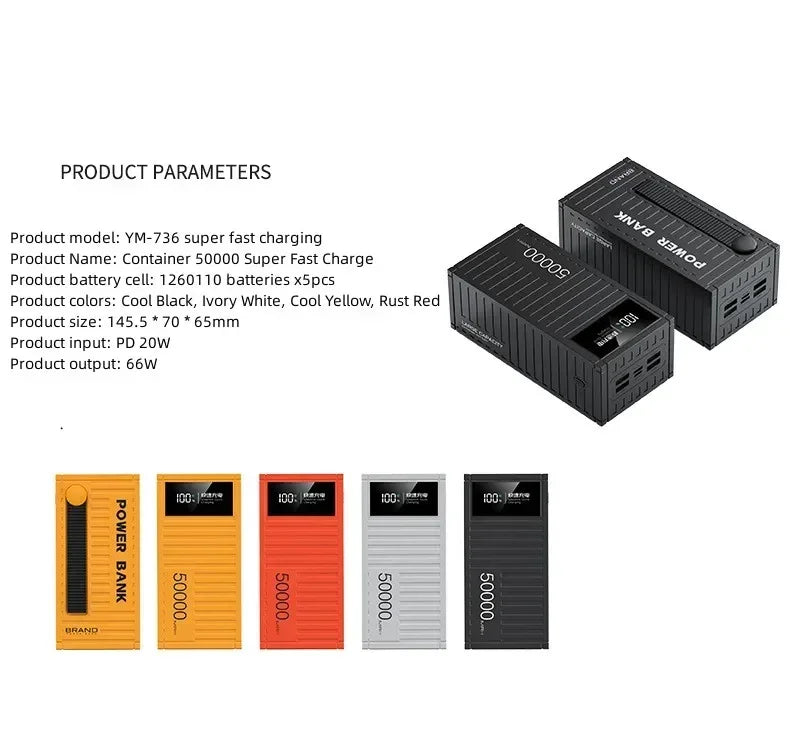 50000mAh Power Bank 66W Super Fast Charging