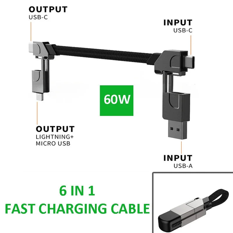 6 In 1 Multi Fast Charging Cable