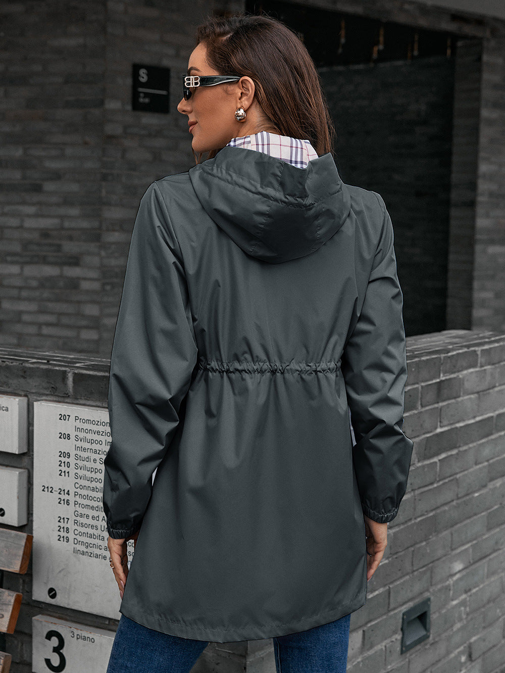 Outdoor Sports Mid-length Zipper Rainproof Top