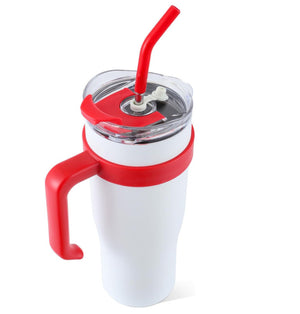 Tumbler With Handle Straw Lid Insulated Vacuum Stainless Steel Travel Keep Cold Or Hot