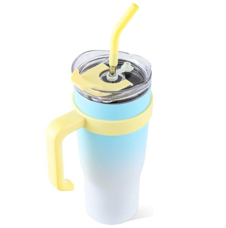 Tumbler With Handle Straw Lid Insulated Vacuum Stainless Steel Travel Keep Cold Or Hot