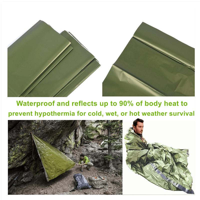 Portable Lightweight Emergency Sleeping Bag - Thermal - Windproof And Waterproof Blanket For Survival